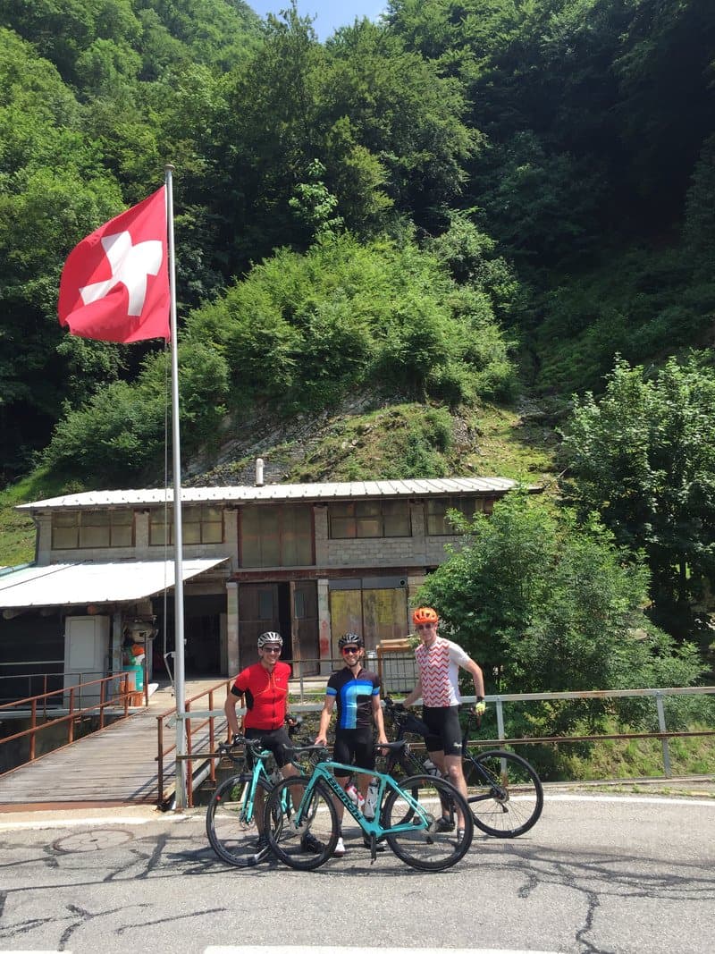 Cyclists at Base of Mountain