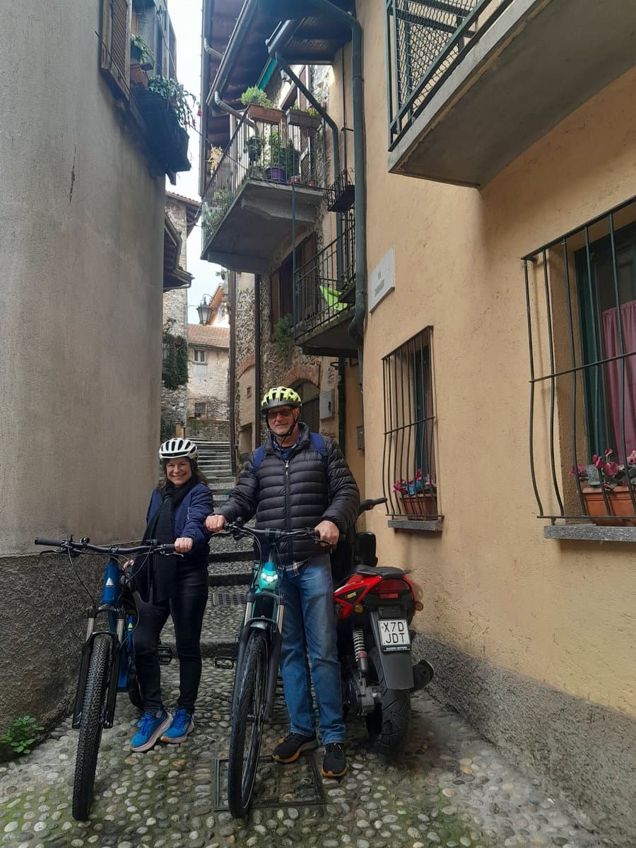 Cyclists in Bellagio Alley