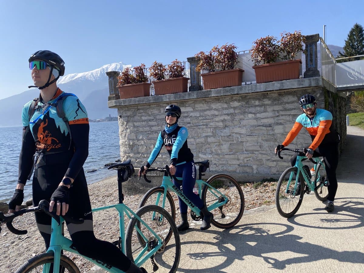 Ian, Miriam, Kade on North Face Gravel Ian, Miriam, Kade on North Face Gravel