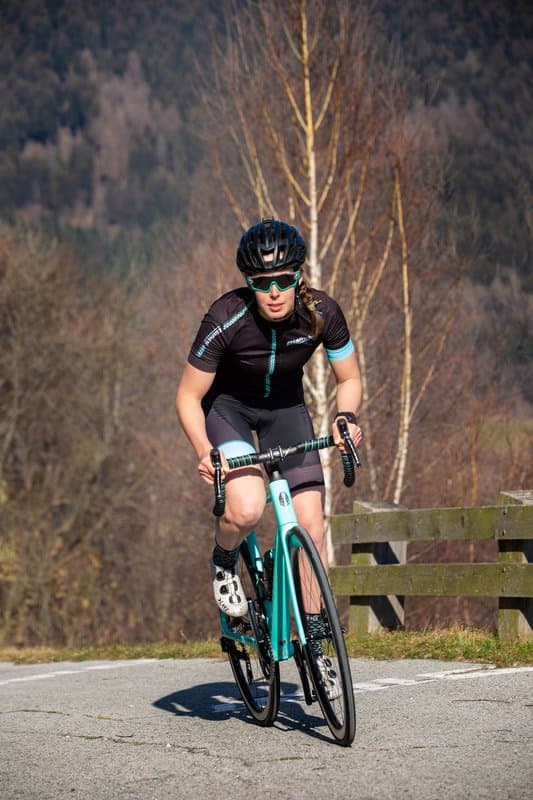 Cyclist on Ghisallo Route Cyclist on Ghisallo Route