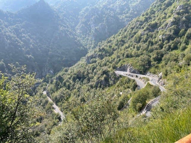 Winding Road through Mountains Winding Road through Mountains