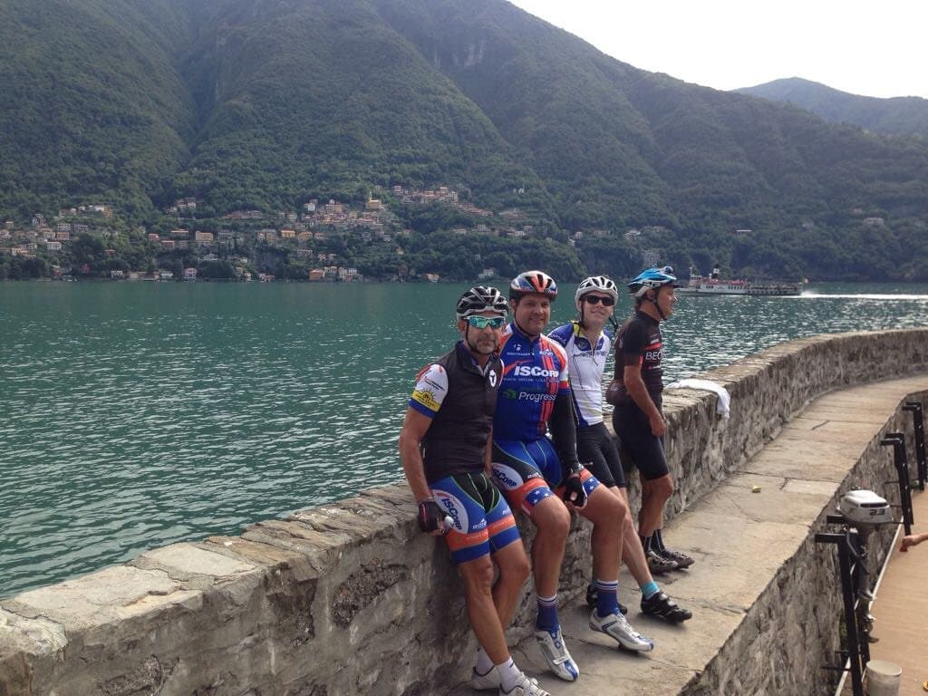 Cyclists by Lake Como Cyclists by Lake Como